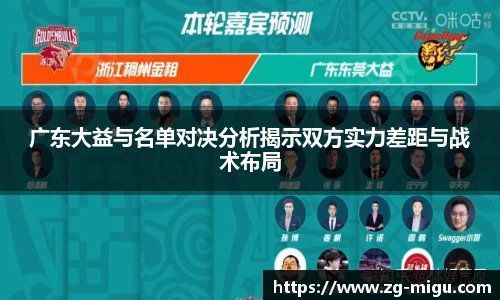 广东大益与名单对决分析揭示双方实力差距与战术布局